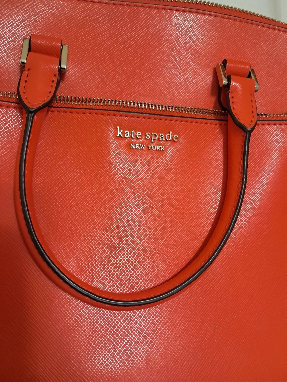 Kate Spade Louise Medium Dome Satchel Orange Tamarillo Leather Crossbody